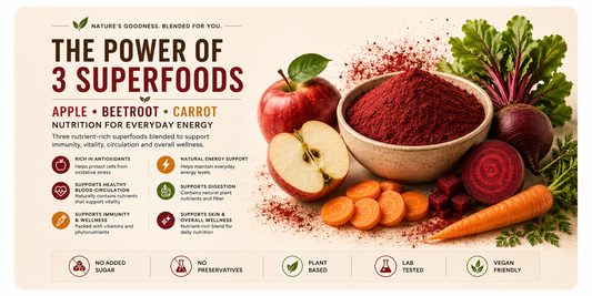 Kiyora Organics Apple Beetroot Carrot Powder | 100% Pure & Natural