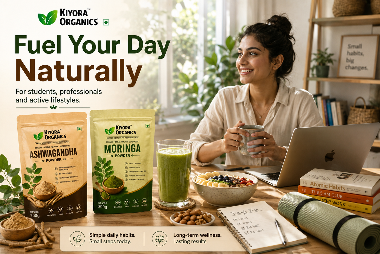 Natural Energy Combo | Ashwagandha Powder + Moringa Powder