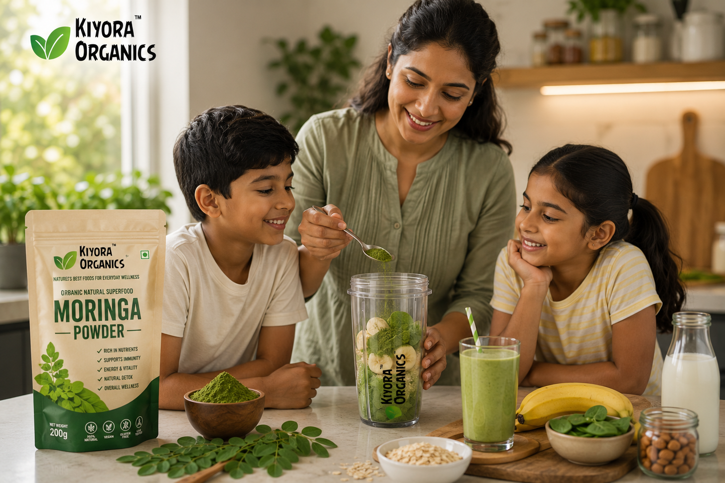 Kiyora Organics Moringa Leaf Powder | 100% Pure Natural Superfood