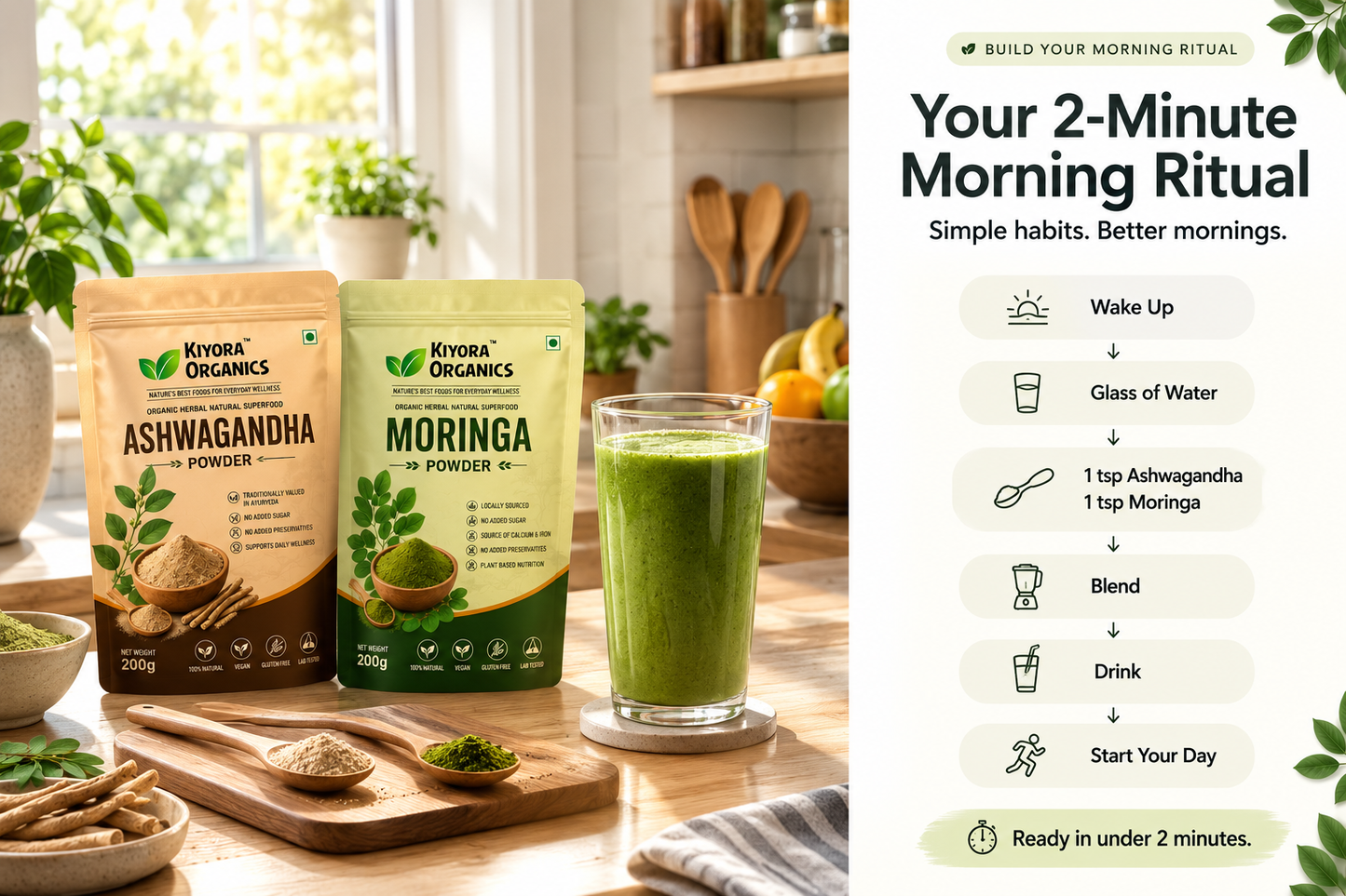 Natural Energy Combo | Ashwagandha Powder + Moringa Powder