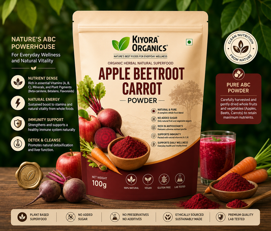 Kiyora Organics Apple Beetroot Carrot Powder | 100% Pure & Natural