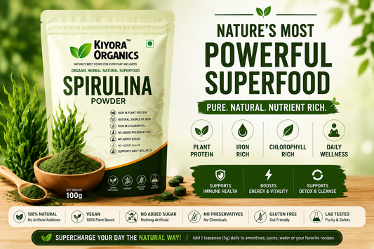 Kiyora Organics Spirulina Powder | 100% Pure & Natural