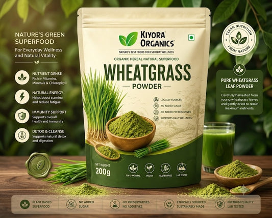 Kiyora Organics Wheatgrass Powder | 100% Pure & Natural