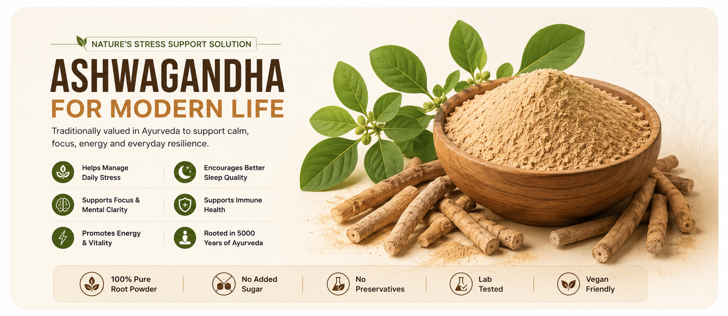 Kiyora Organics Ashwagandha Root Powder | 100% Pure & Natural
